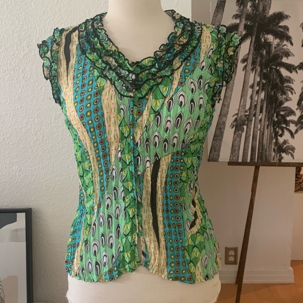 Piano Multi Colored Ruffle Blouse